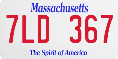 MA license plate 7LD367