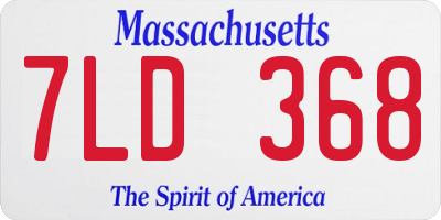 MA license plate 7LD368