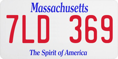 MA license plate 7LD369