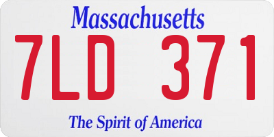 MA license plate 7LD371