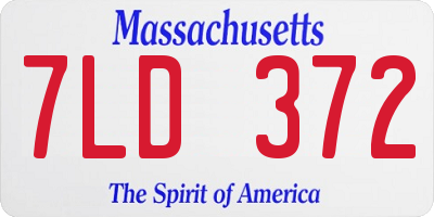 MA license plate 7LD372
