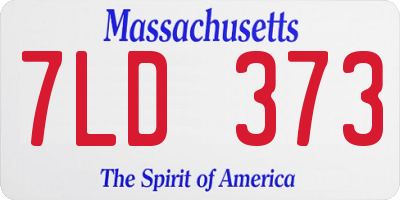 MA license plate 7LD373