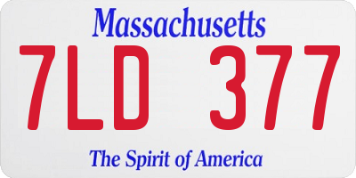 MA license plate 7LD377