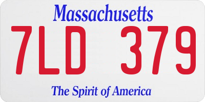 MA license plate 7LD379