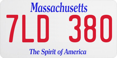 MA license plate 7LD380