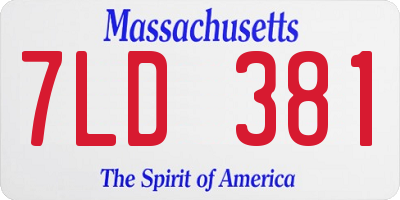 MA license plate 7LD381