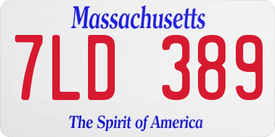 MA license plate 7LD389