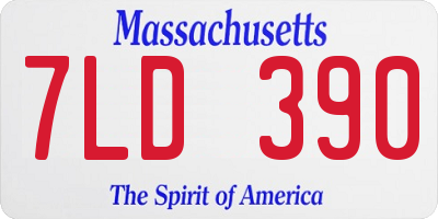 MA license plate 7LD390