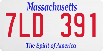 MA license plate 7LD391
