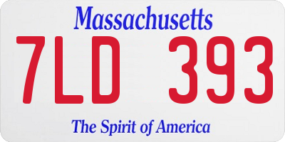MA license plate 7LD393