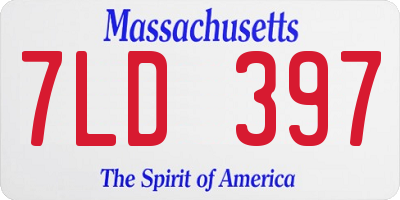 MA license plate 7LD397