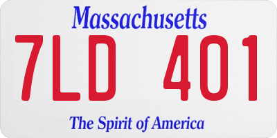 MA license plate 7LD401