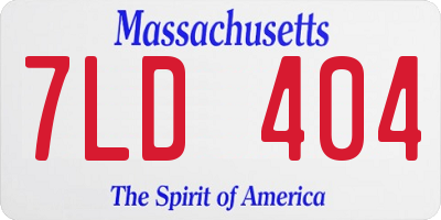 MA license plate 7LD404