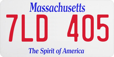MA license plate 7LD405