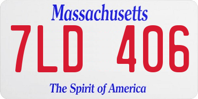 MA license plate 7LD406