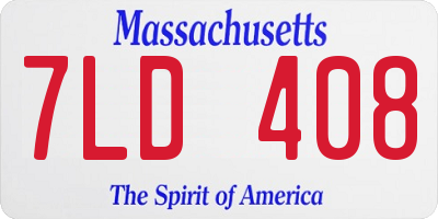 MA license plate 7LD408