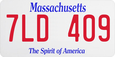 MA license plate 7LD409