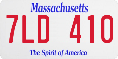 MA license plate 7LD410