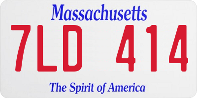 MA license plate 7LD414