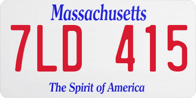 MA license plate 7LD415