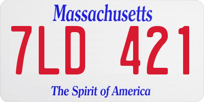 MA license plate 7LD421