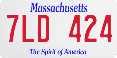 MA license plate 7LD424