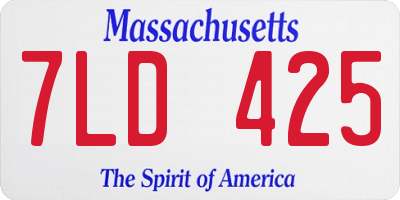 MA license plate 7LD425