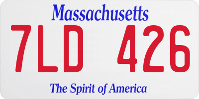 MA license plate 7LD426