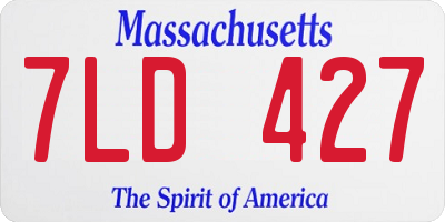 MA license plate 7LD427