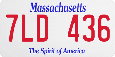 MA license plate 7LD436