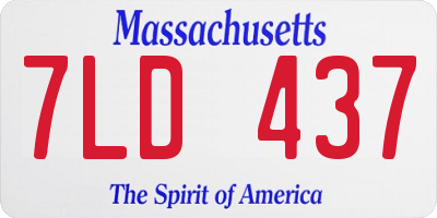 MA license plate 7LD437