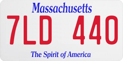 MA license plate 7LD440