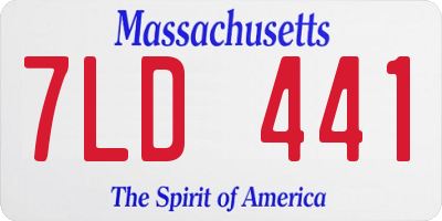 MA license plate 7LD441