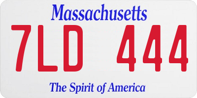 MA license plate 7LD444