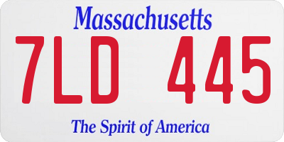 MA license plate 7LD445