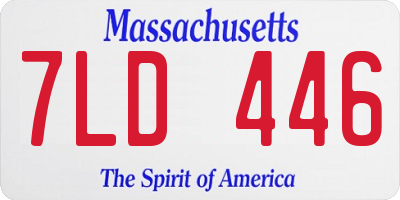 MA license plate 7LD446