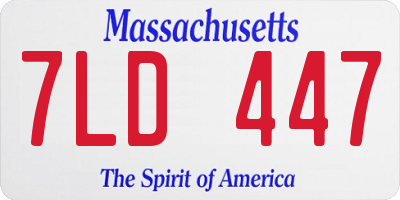 MA license plate 7LD447