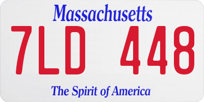 MA license plate 7LD448