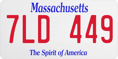 MA license plate 7LD449