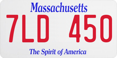 MA license plate 7LD450