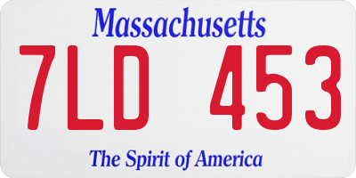MA license plate 7LD453