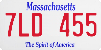 MA license plate 7LD455