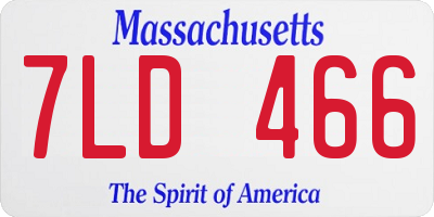 MA license plate 7LD466
