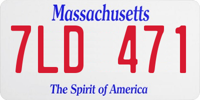 MA license plate 7LD471
