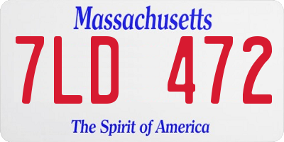 MA license plate 7LD472