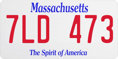 MA license plate 7LD473