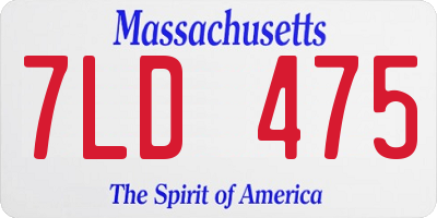 MA license plate 7LD475
