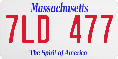 MA license plate 7LD477