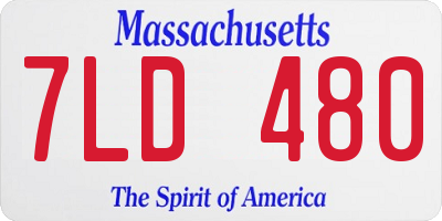 MA license plate 7LD480