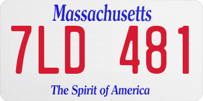 MA license plate 7LD481